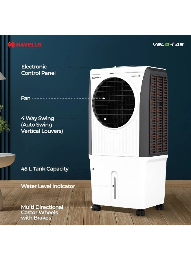 Havells Velo 45 L Personal Air Cooler – Model Velo‑i, Electronic Controls & Remote, Inverter Compatible - Image 3