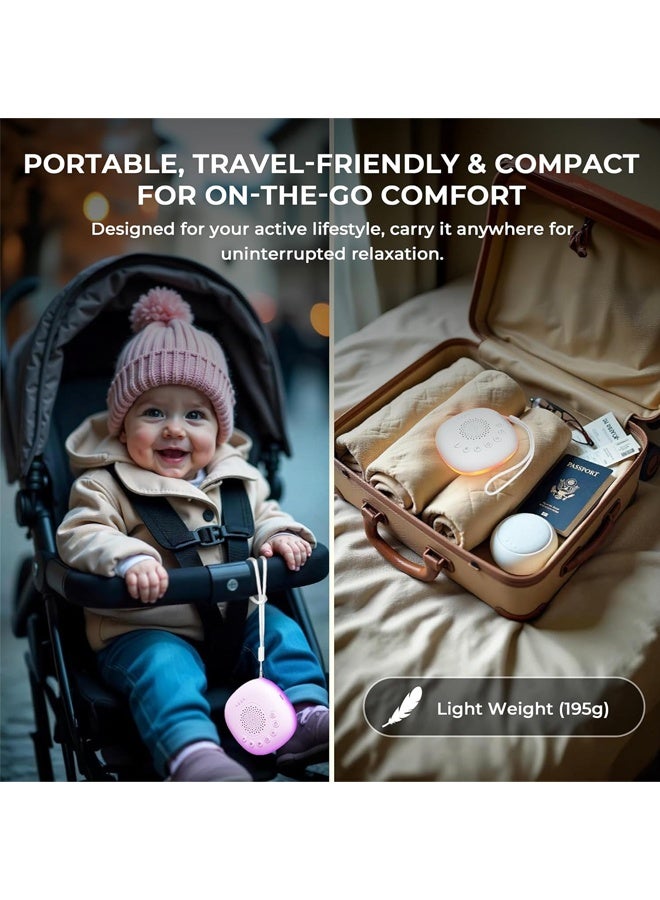 بولوز جهاز الضوضاء البيضاء | جهاز صوت الهدوء المحمول مع 20 صوتًا مريحًا وأضواء ليلية LED RGB | جهاز ضوضاء نوم صغير الحجم للمساعدة على النوم والاسترخاء مع مؤقت وصوت قابل للتعديل - Image 5