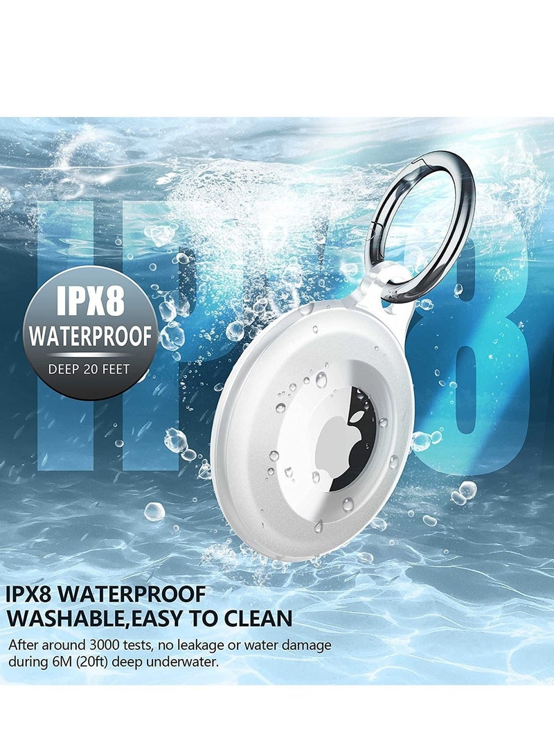 Captaintech Case for Apple AirTag, 4 Pack IPX8 Waterproof Case for AirTag Keychain Holder Case Lightweight Anti-Scratch Easy Installation Soft Full-Body Shockproof Air Tag Holder for Luggage Keys Dog Collar - Image 2