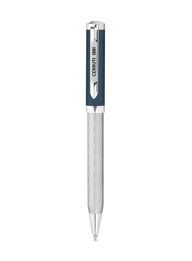 CERRUTI 1881 Blue Silver Ballpoint Pen Elegant
