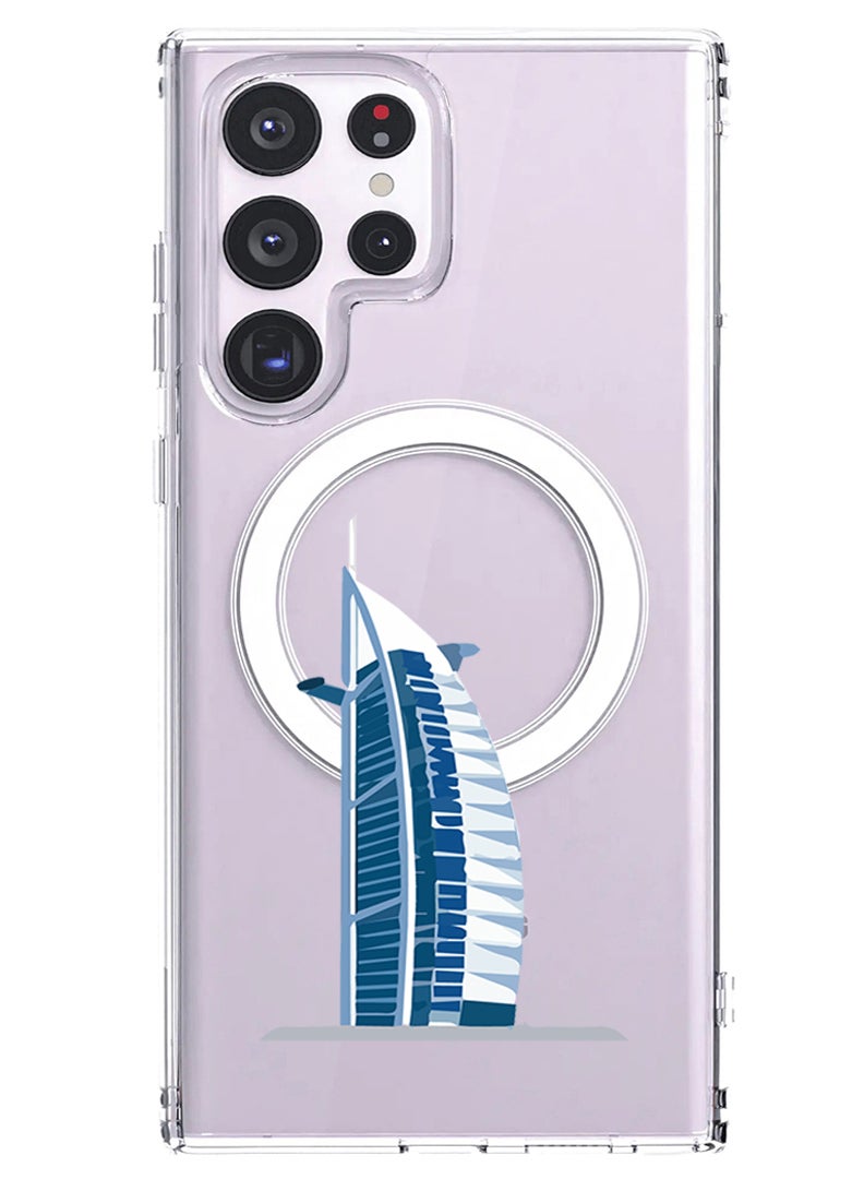 Theodor Magnetic Case for Samsung Galaxy S23 Ultra 6.8-inch Compatible with MagSafe Wireless Charging, Shockproof Phone Bumper Cover Burj Al arab - Image 1