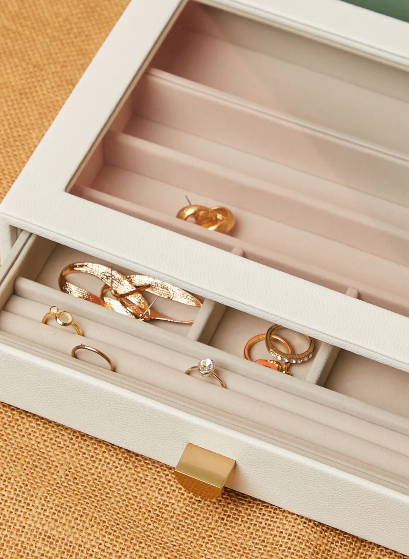 Stackers Pebble Classic Jewellery Drawer With Glass Lid