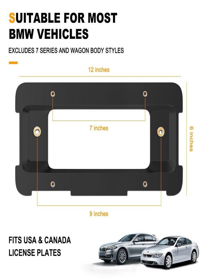 ZXFOOG حامل لوحة ترخيص خلفي من ZXFOOG لسيارات BMW الفئة 1/2/3/5/6/X، و328i، و323i، و528i، وM3، وMini Cooper، وإطار لوحة ترخيص السيارة على المصد وصندوق السيارة مع براغي، بديل للأرقام 51187160607 و511882380615 - Image 2