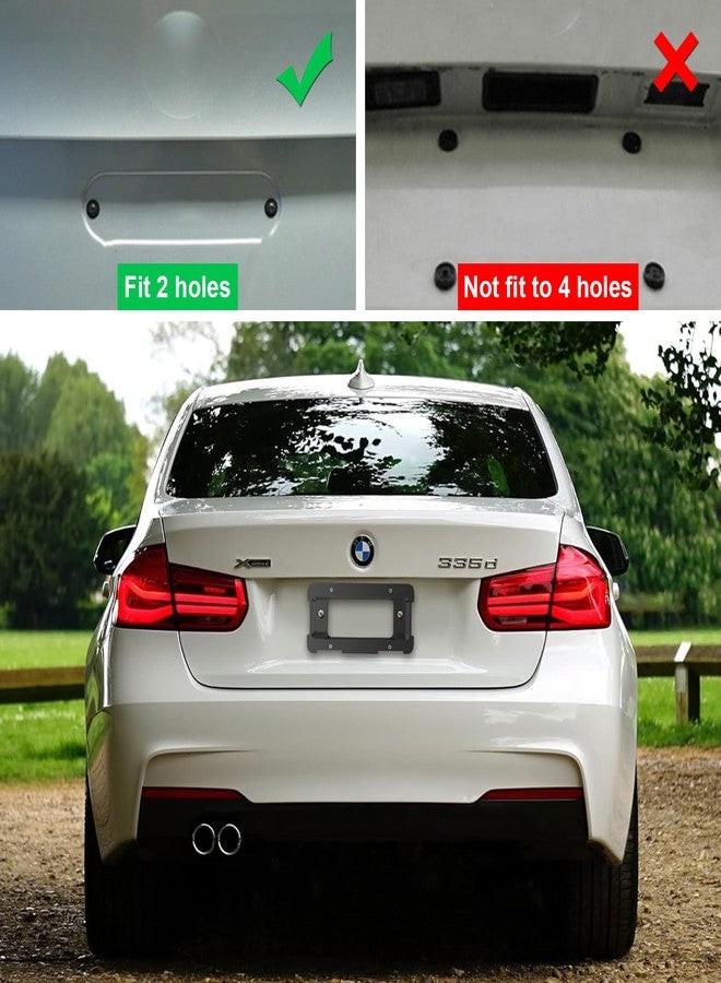 ZXFOOG حامل لوحة ترخيص خلفي من ZXFOOG لسيارات BMW الفئة 1/2/3/5/6/X، و328i، و323i، و528i، وM3، وMini Cooper، وإطار لوحة ترخيص السيارة على المصد وصندوق السيارة مع براغي، بديل للأرقام 51187160607 و511882380615 - Image 5