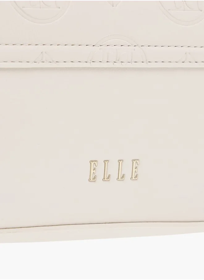 ايل Monogram Embossed Shoulder Bag with Flap Closure
