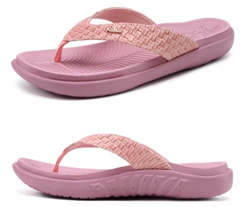 KuaiLu Womens Flip Flops Ladies Yoga Mat Comfortable Walking Thong Sandals With Plantar Fasciitis Arch Support Slip On Indoor Outdoor For Summer - Image 1