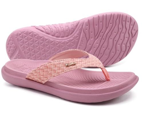 KuaiLu Womens Flip Flops Ladies Yoga Mat Comfortable Walking Thong Sandals With Plantar Fasciitis Arch Support Slip On Indoor Outdoor For Summer - Image 2