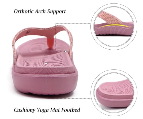 KuaiLu Womens Flip Flops Ladies Yoga Mat Comfortable Walking Thong Sandals With Plantar Fasciitis Arch Support Slip On Indoor Outdoor For Summer - Image 3