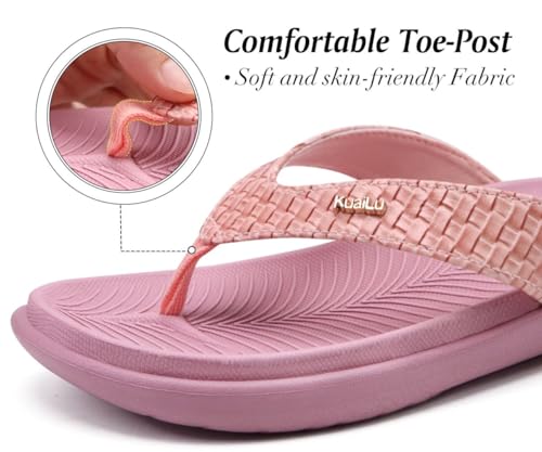 KuaiLu Womens Flip Flops Ladies Yoga Mat Comfortable Walking Thong Sandals With Plantar Fasciitis Arch Support Slip On Indoor Outdoor For Summer - Image 5
