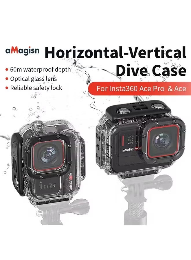 aMagisn 60m Dive Case for Insta360 Ace Pro 2 / AcePro ,197ft Underwater Waterproof Shell Protective Housing - Image 1