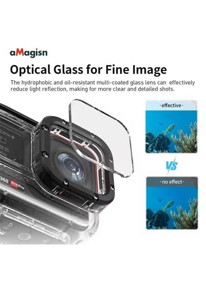 aMagisn 60m Dive Case for Insta360 Ace Pro 2 / AcePro ,197ft Underwater Waterproof Shell Protective Housing - Image 4