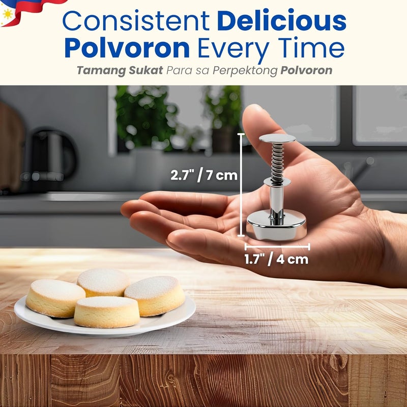 TRAITOOLS Polvoron Molder Filipino (2.75" H x 1.75" W) - Oval Polvoron Mold for Traditional Filipino Cookies - Durable and Easy-to-Use Baking Tool - Image 4