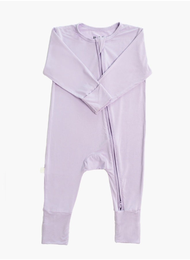 Hushabye – Zippered Baby Sleepsuit – Bamboo – Lilac - Image 4