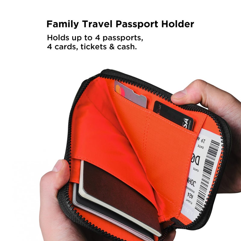 ALPAKA Zip Travel Wallet Green Axoflux 210D - RFID Passport Holder - Self Locking Zipper - Tear Resistant Material - Four Pockets and Two Card Slots - HUB Accessories Compatible - Image 4