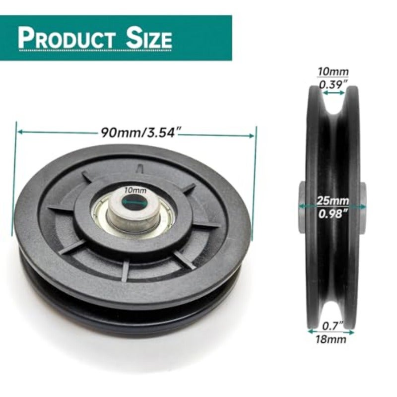 Gym Machine Pulley Wheel 90mm Iron Core Wearproof Nylon Bearing for Cable Machine Part Replacement Home Gym Smith Machine Attachment - Image 2