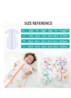 Rightsure 100% Cotton Baby Sleeping Bag, Double Zipper Gauze Baby Sleeping Bag Long Sleeve, Baby Wearable Blanket for Babies 0-24 Months (Flower and Bunny, Large)  - Image 2