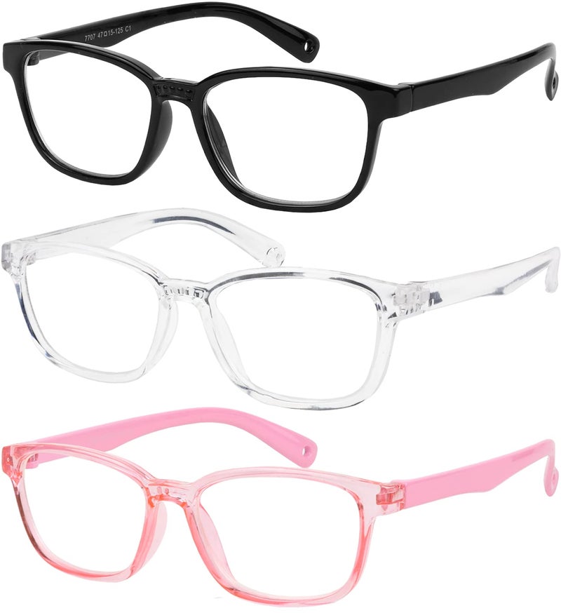 Yogo Vision Blue Light Blocking Glasses for Kids UV Protection Girls Boys Blue Light Glasses Anti Eyestrain 3 Pack - Image 3