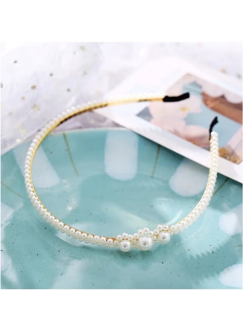 Huitich Elegant Pearl Headband for Girls – White Hair Accessory  - Image 3