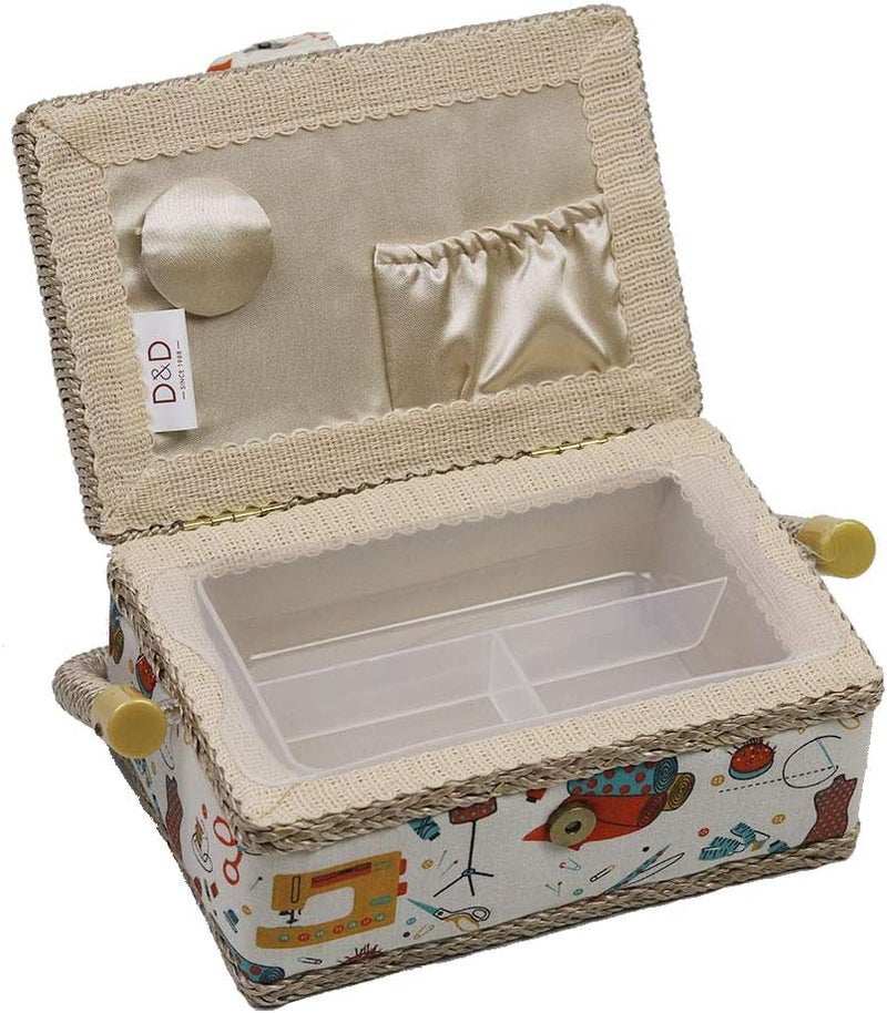 DD Sewing Basket with Sewing Kit Accessories, Small Sewing Box Organizer with Mini Sewing Kits for Kids, Beginners and Gift (Sewing Theme Orange) - Image 3