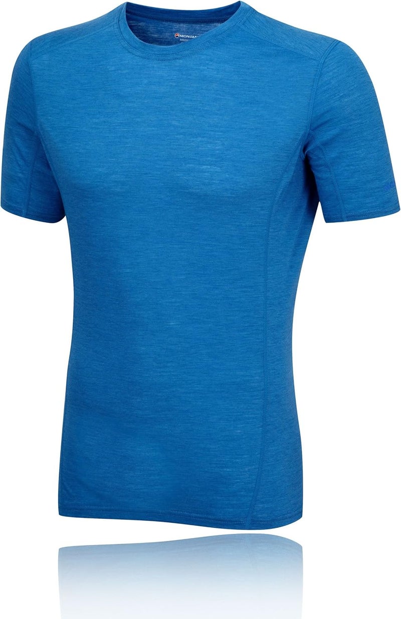 Montane Primino 140 Men's Crew Short Sleeve T-Shirt, Electric Blue, Size L - Image 2
