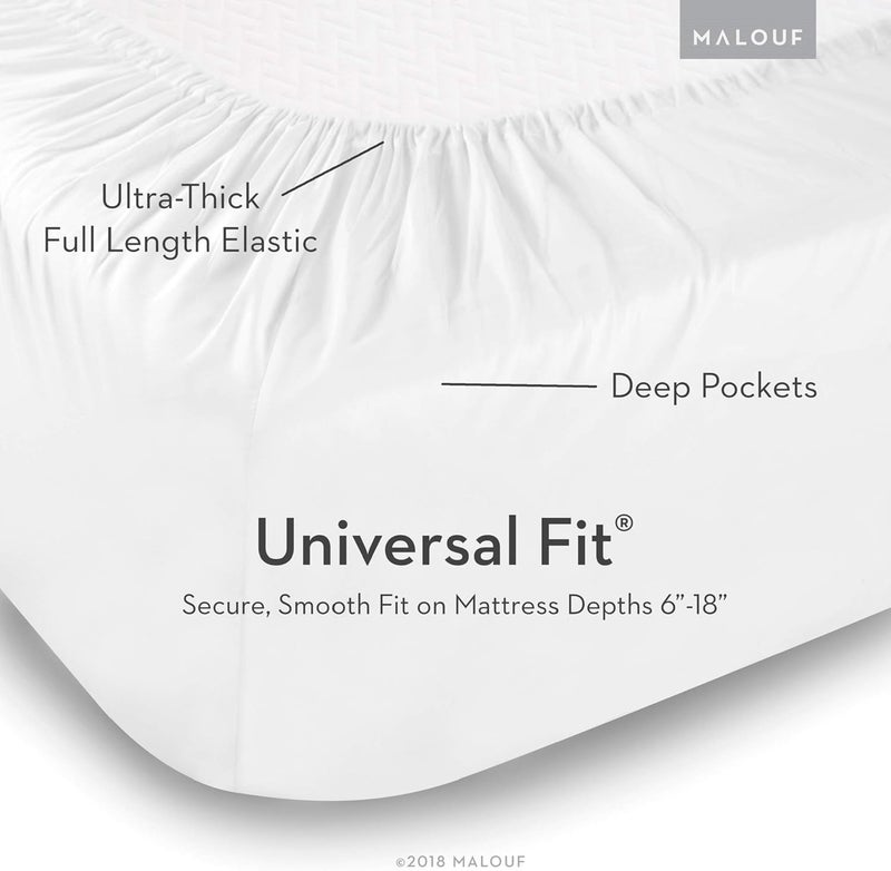 MALOUF Double Brushed Microfiber Super Soft Luxury Bed Sheet Set  Wrinkle Resistant  Queen Size  White - Image 5