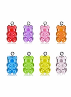 Excefore 72 Pieces Candy Gummy Charms Colorful Sweet Candy Pendant Bear Charms Polymer Lollipop Shape Charm  - Image 3