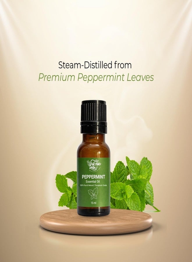 Vriksha Veda Vrikshaveda Peppermint Essential Oil, 100% Pure & Natural, Therapeutic Grade, 15ml - Image 2