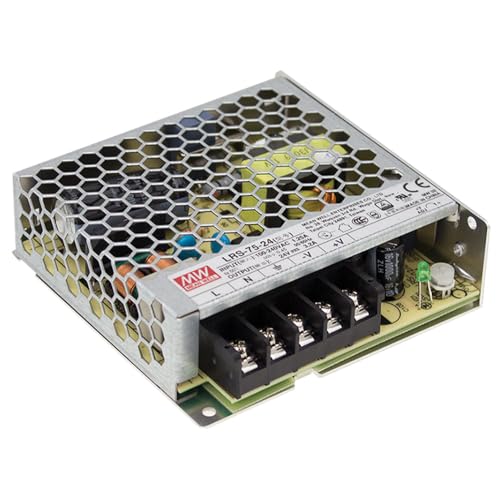 MEAN WELL EST Lights Meanwell Metal Power Supply: LRS-75-24, 75W 24VDC (Golden) - Image 1