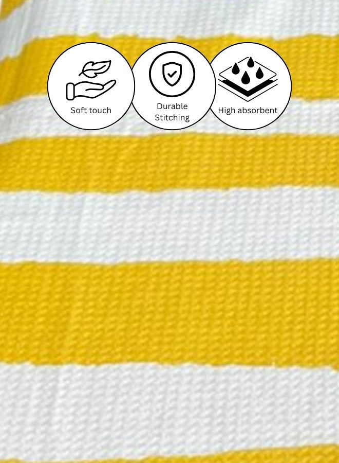 بيرل كوست انترناشيونال Beach Towels & Beach Bag Combo, Pack of 2 | 80% Polyester and 20% Polyamide Towels | Quick Dry, Super Absorbent (Yellow and White) - Image 5