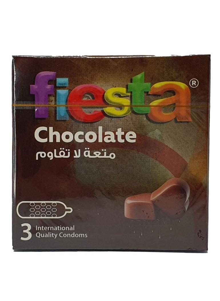 فييستا فييستا شيكولاته - واقي ذكري محبب - عبوة من 3 قطع  - Image 1