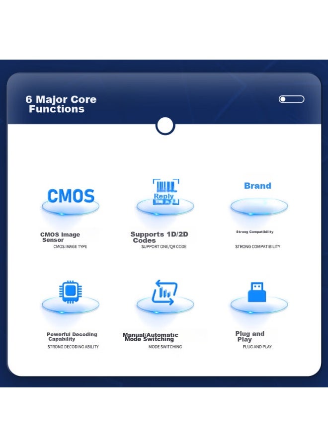 Comet Ep-5000 Barcode Scanner, 2d Qr Code Scanner, Wired 1d Barcode Gun, Pharmaceutical Traceability Code, Retail Clothing Logistics Medical Insurance, Mobile Screen Cashier - Image 1
