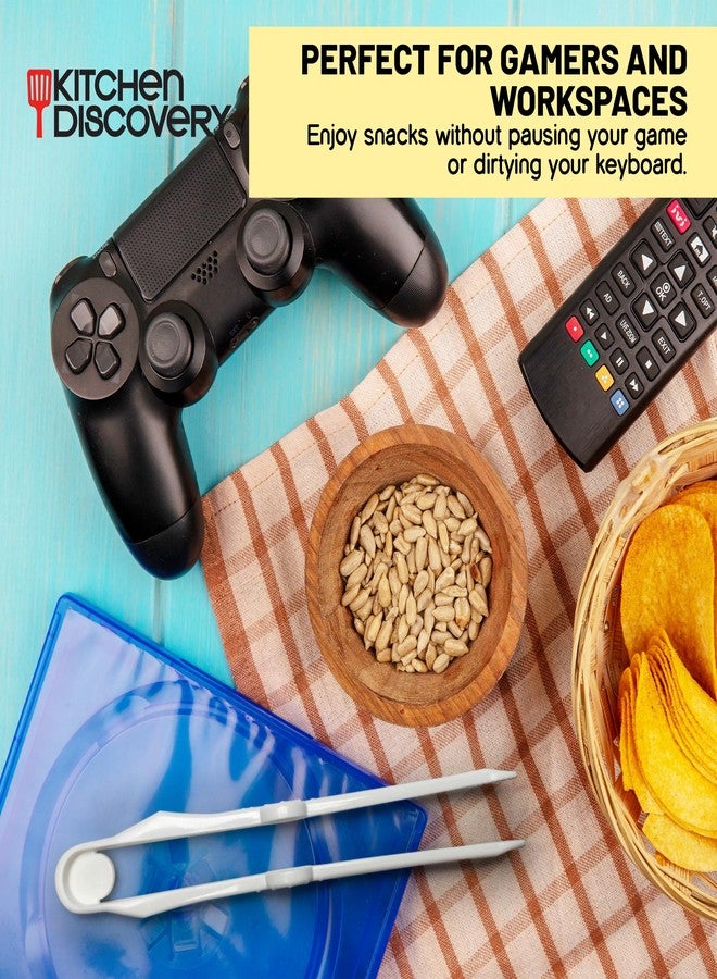 Kitchen Discovery Easy Grip Snack Tongs-Kitchen Discovery-Set of 2 Precision Snack Chopsticks, No Mess on Keyboard, Phone, Touchscreens-Finger Tongs for Snacking and Garnishing - Image 3