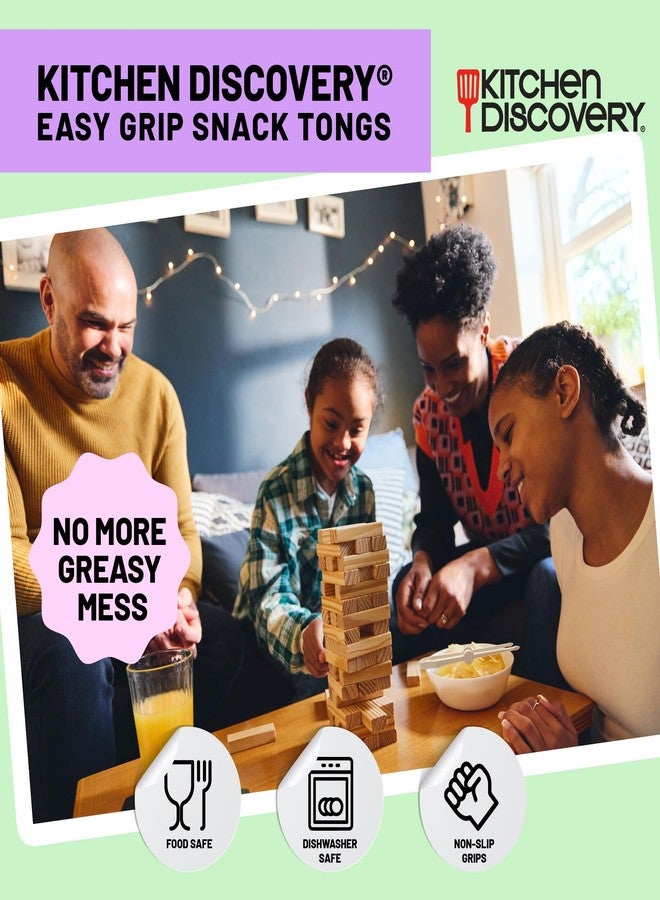 Kitchen Discovery Easy Grip Snack Tongs-Kitchen Discovery-Set of 2 Precision Snack Chopsticks, No Mess on Keyboard, Phone, Touchscreens-Finger Tongs for Snacking and Garnishing - Image 2