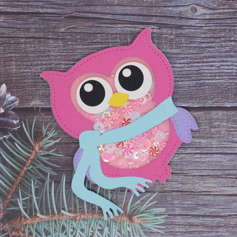 KSCRAFT Winter Owl Shaker Metal Cutting Dies Stencils for DIY Scrapbooking Decorative Embossing DIY Paper Card