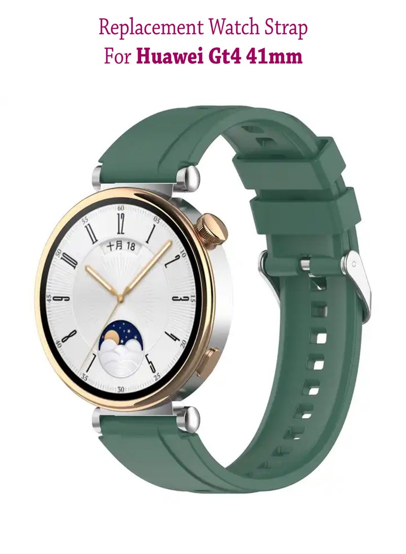Soft Silicone Strap Replacement Bands For Huawei Gt4 41mm - Green  - Image 1