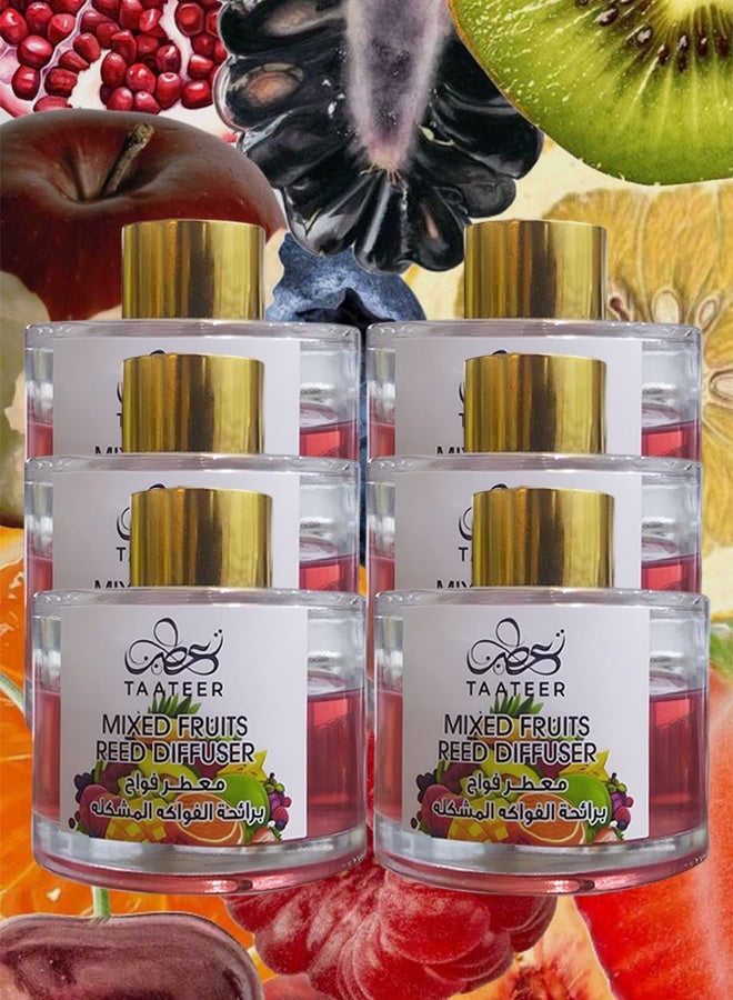 TAATEER 6 Pieces Mixed Fruits Reed Diffuser 100ml - Image 1
