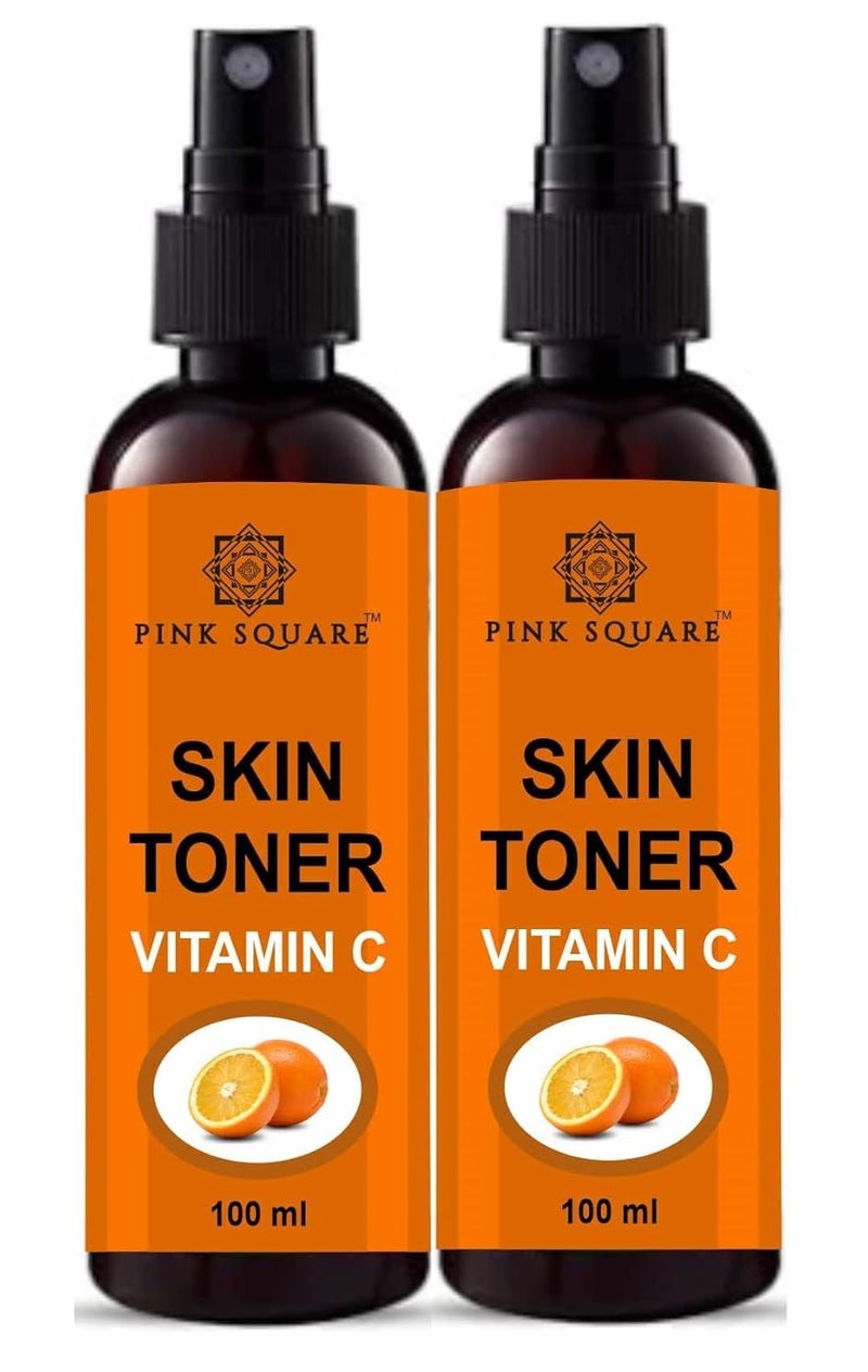 Pink Square Vitamin C Face Toner Refreshing Face Mist Toner Toner for Hydrating Skin AlcoholFree Mist toner for open pores Tightening Pack of 2 of 100 ML - Image 1