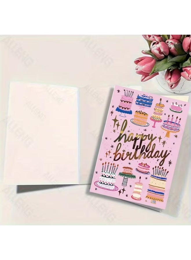 Kandid Birthday Greeting Card with Envelope, Sparkling Foil Design Print  (Cakes) - Image 3