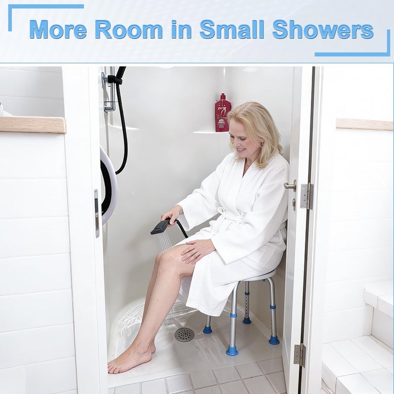 SOUHEILO Adjustable Shower Chair for Inside Shower, HSA/FSA Eligible Round Shower Stool for Inside Bathtub, Tool-Free Shower Seat for Elderly/Senior/Disabled/Pregnant - Image 2