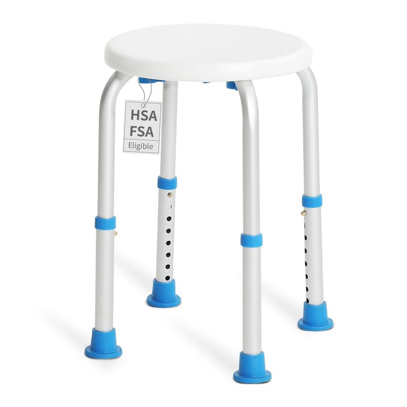 SOUHEILO Adjustable Shower Chair for Inside Shower, HSA/FSA Eligible Round Shower Stool for Inside Bathtub, Tool-Free Shower Seat for Elderly/Senior/Disabled/Pregnant - Image 1