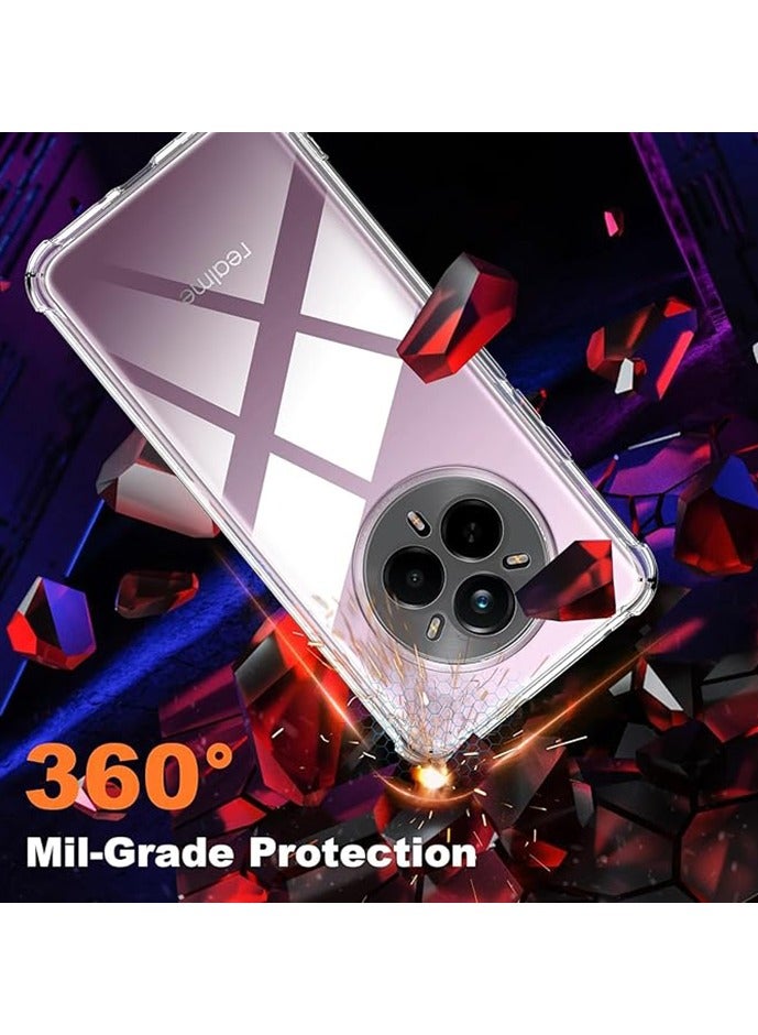 Clear Case Cover Compatible with Realme 14 Pro Plus 5G, Anti-Fingerprints, Anti-Fall Drop Protection, Slim Lightweight Transparent Soft Cover with Soft Silicone Raised Edge for Realme 14 Pro+ 5G (Cl - Image 5