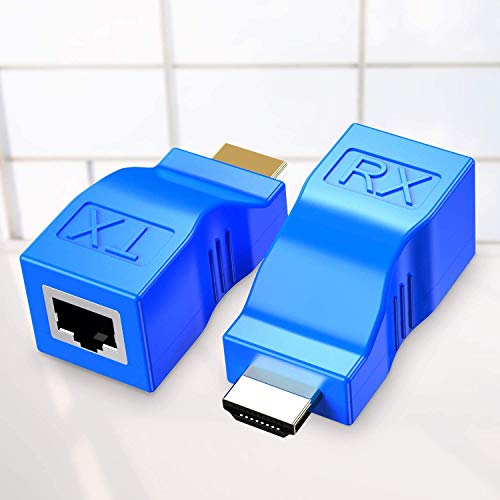 XIUXIU Hdmi Extender, Hdmi To Rj45 Ethernet Network Cables Extender Converter Repeater, Over Cat5E Cat6 1080P Up To 30M Extender Suitble For Hdtv Stb Dvd Ps4 - Image 1