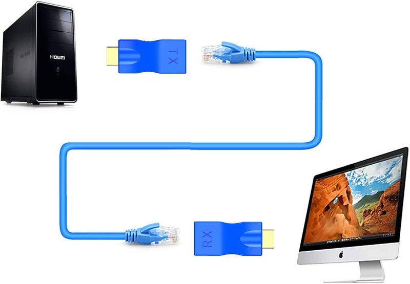 XIUXIU Hdmi Extender, Hdmi To Rj45 Ethernet Network Cables Extender Converter Repeater, Over Cat5E Cat6 1080P Up To 30M Extender Suitble For Hdtv Stb Dvd Ps4 - Image 5