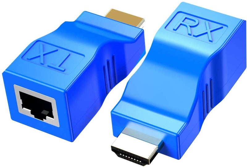 XIUXIU Hdmi Extender, Hdmi To Rj45 Ethernet Network Cables Extender Converter Repeater, Over Cat5E Cat6 1080P Up To 30M Extender Suitble For Hdtv Stb Dvd Ps4 - Image 2