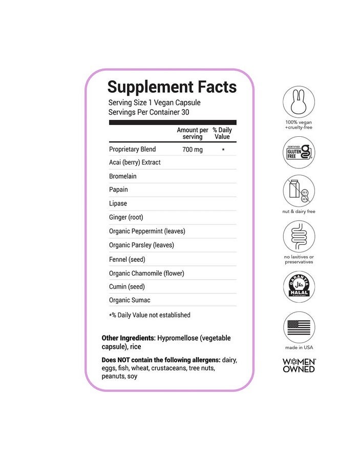 HAIRtamin BLOATamin - Vegan Synergistic Blend | Bloating Relief Supplement Capsule | Men & Women | Digestive Enzymes for Bloating Relief, Gas Stomach Pain, Water Retention, and Discomfort (1-Pack) - Image 5