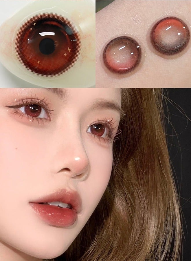 Mill creek color contact lenses 14.2MM hydrogel lenses can be used for 12 months 1 pair of 2 red glasses - Image 4