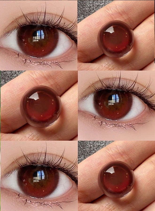Mill creek color contact lenses 14.2MM hydrogel lenses can be used for 12 months 1 pair of 2 red glasses - Image 2