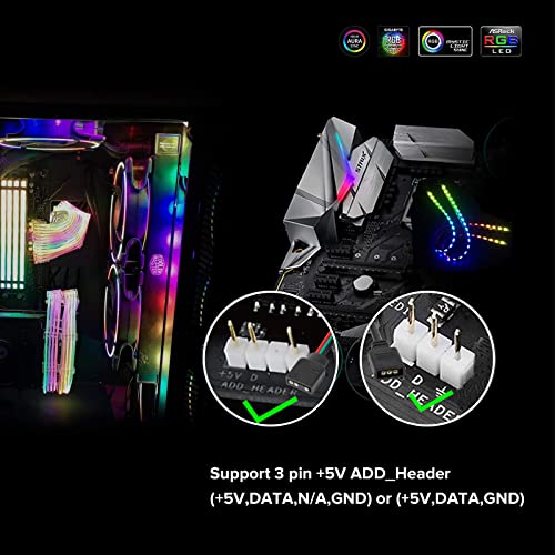 BTF-LIGHTING WS2812B IC PC Light Strip 4PCs 19in Individually Addressable for 5V 3Pin LED Headers for Asus Aura,Gigabyte RGB Fusion, MSI Mystic Light - Image 5