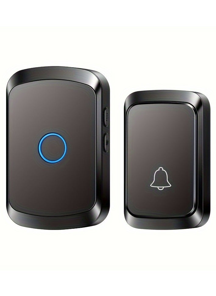 جرس باب لاسلكي ذكي، مدى طويل ٣٠٠ متر (٣٠٤.٨ متر) | ٦٠ نغمة و٥ مستويات صوت | صوت عالٍ ١١٠ ديسيبل | مؤشر LED، غير قابل لإعادة الشحن | بطارية - Image 1