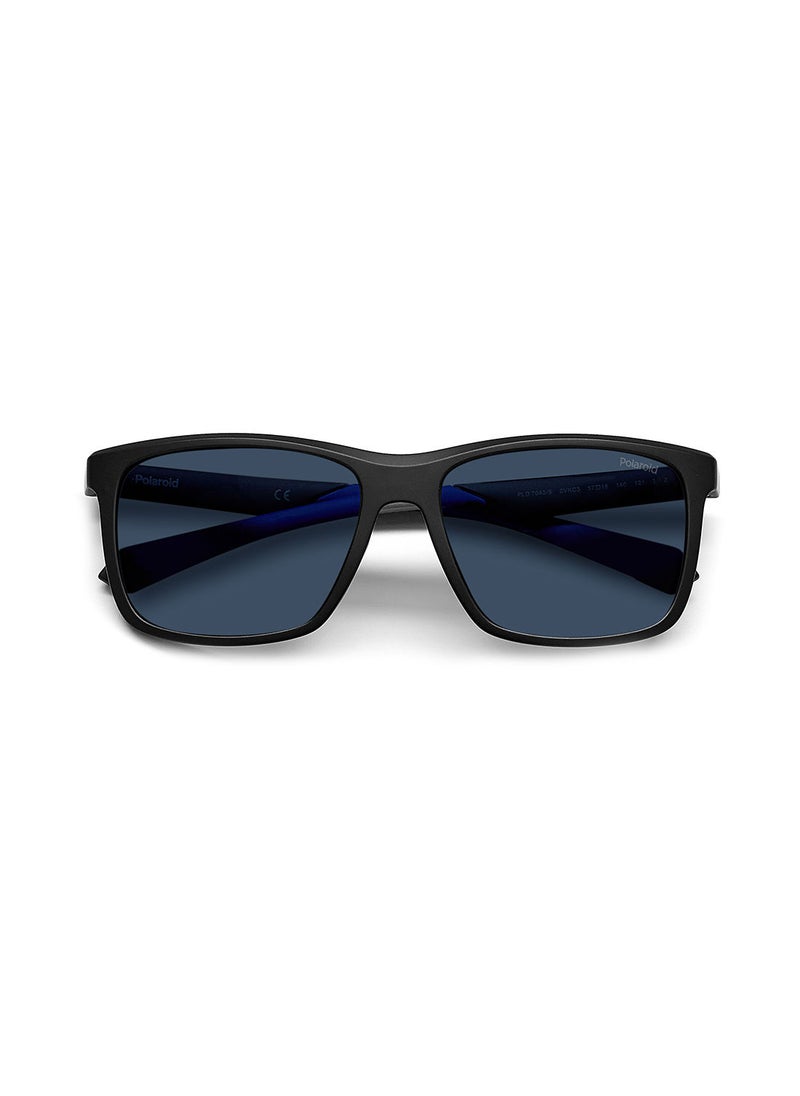 Polaroid Men's UV Protection Square Sunglasses - Pld 7043/S Mtblkblue 57 - Lens Size: 57 Mm  - Image 4